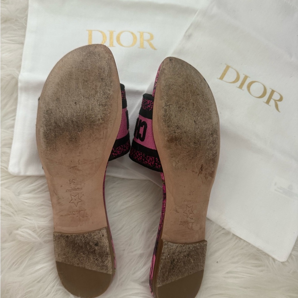 Christian Dior Dway Slide Rani Pink with Toile De Jouy Voyage Motif - Picture 4 of 4